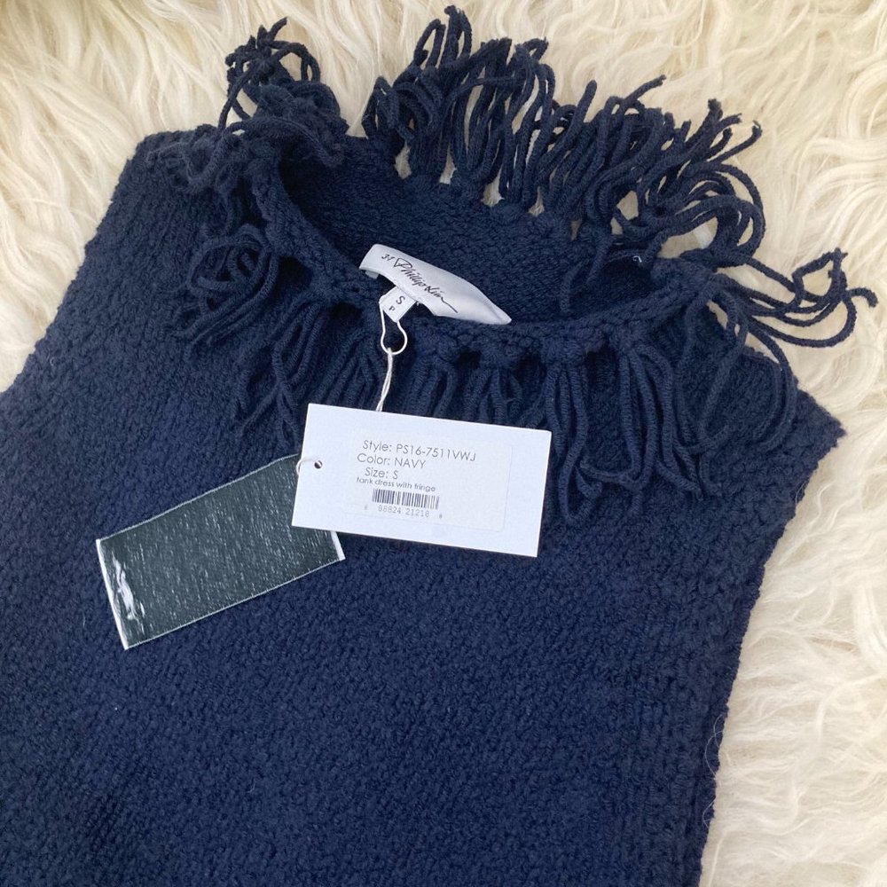 3.1 PHILLIP LIM Mock Neck Fringe Sweater Mini Dress - Picture 7 of 9